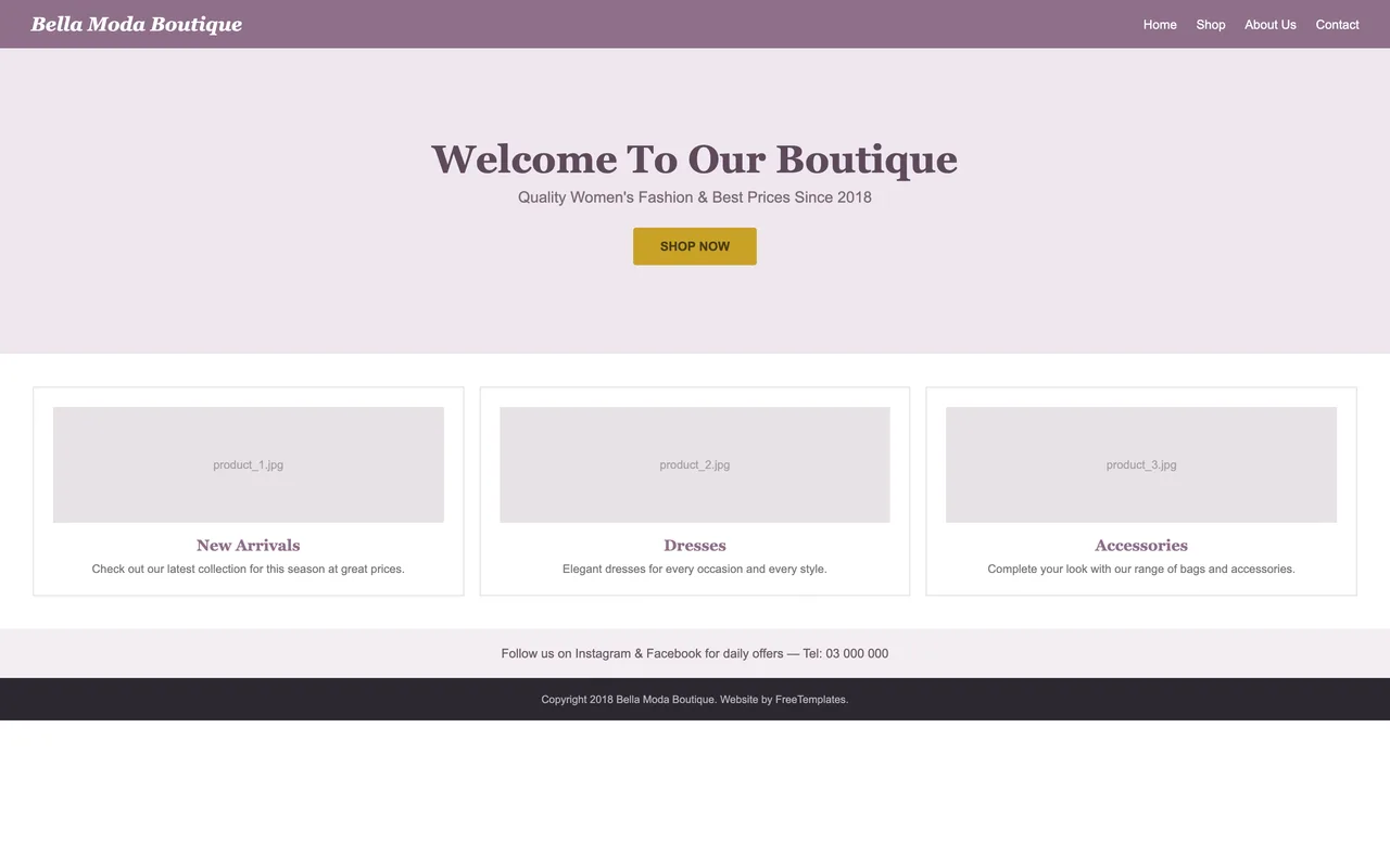 Atelier Nour — the generic site it started from